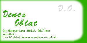 denes oblat business card